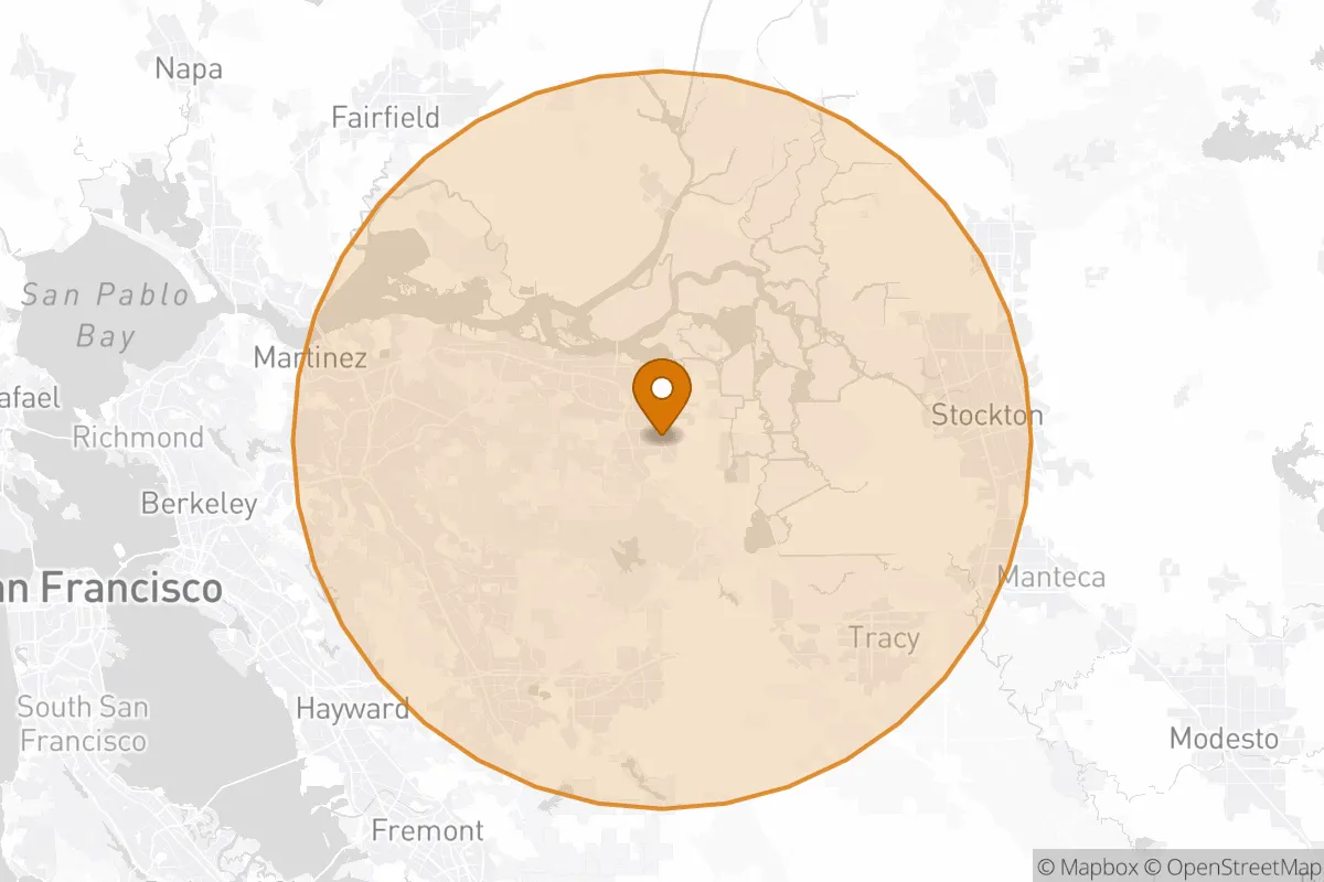 service area service area map in Brentwood, CA